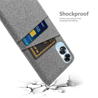 For Oppo A60 4G Case Dual Card Slots Cloth Texture Hard PC Phone Cover