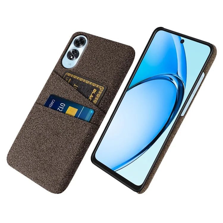 For Oppo A60 4G Case Dual Card Slots Cloth Texture Hard PC Phone Cover