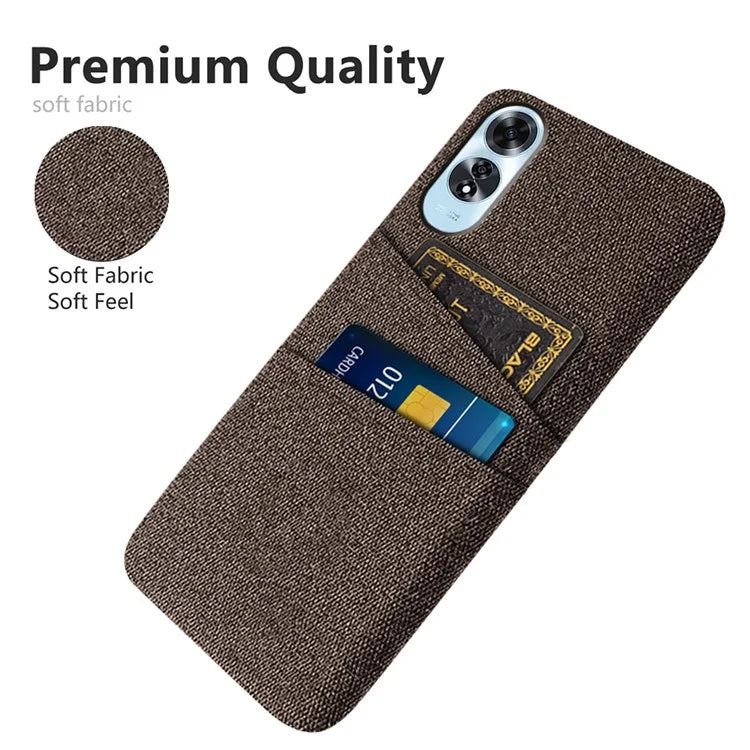 For Oppo A60 4G Case Dual Card Slots Cloth Texture Hard PC Phone Cover