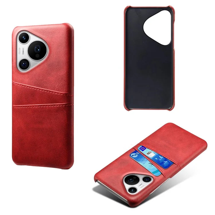For Huawei Pura 70 Pro / Pura 70 Pro+ Case Dual Card Holder Leather+PC Phone Cover