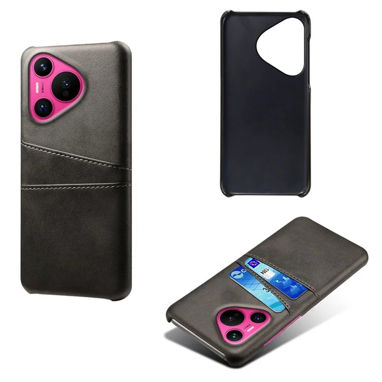 For Huawei Pura 70 Slim Case Card Slots PU+PC Phone Cover
