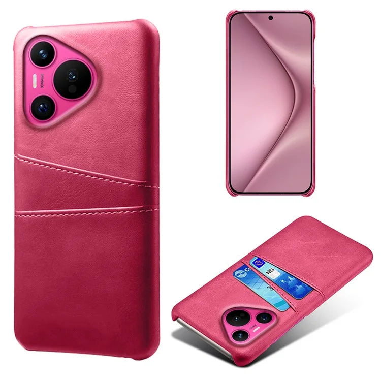 For Huawei Pura 70 Slim Case Card Slots PU+PC Phone Cover