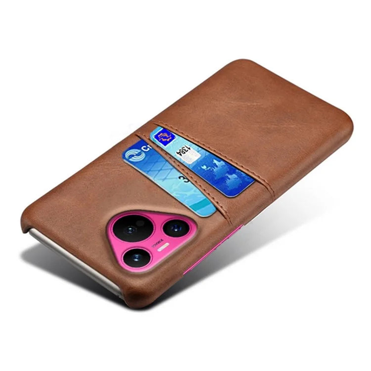 For Huawei Pura 70 Slim Case Card Slots PU+PC Phone Cover