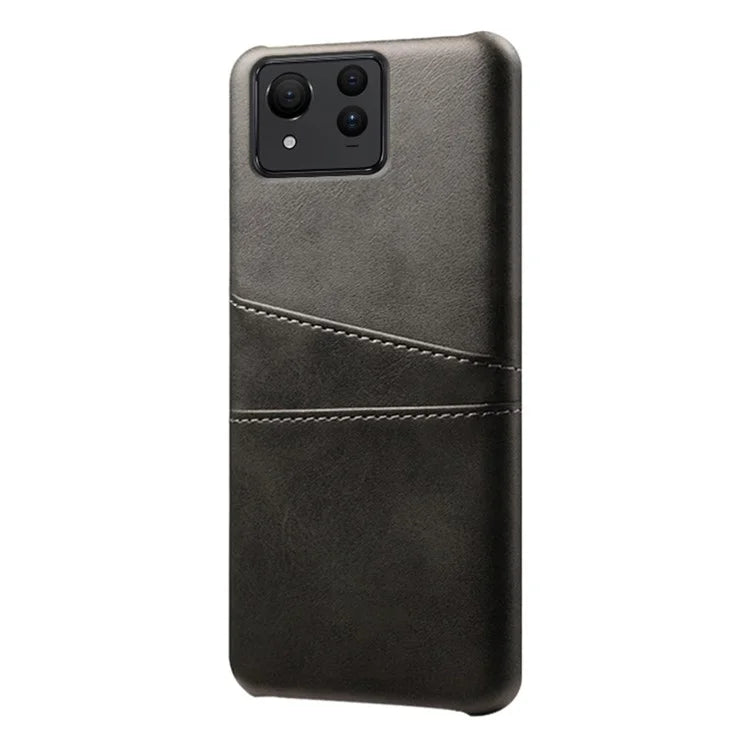 For Asus Zenfone 11 Ultra 5G Case Leather Coated PC Phone Cover with 2 Card Slots
