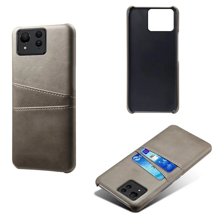 For Asus Zenfone 11 Ultra 5G Case Leather Coated PC Phone Cover with 2 Card Slots
