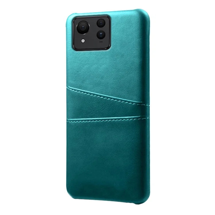 For Asus Zenfone 11 Ultra 5G Case Leather Coated PC Phone Cover with 2 Card Slots