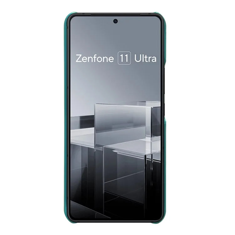 For Asus Zenfone 11 Ultra 5G Case Leather Coated PC Phone Cover with 2 Card Slots