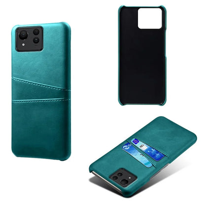 For Asus Zenfone 11 Ultra 5G Case Leather Coated PC Phone Cover with 2 Card Slots