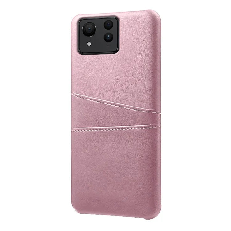 For Asus Zenfone 11 Ultra 5G Case Leather Coated PC Phone Cover with 2 Card Slots