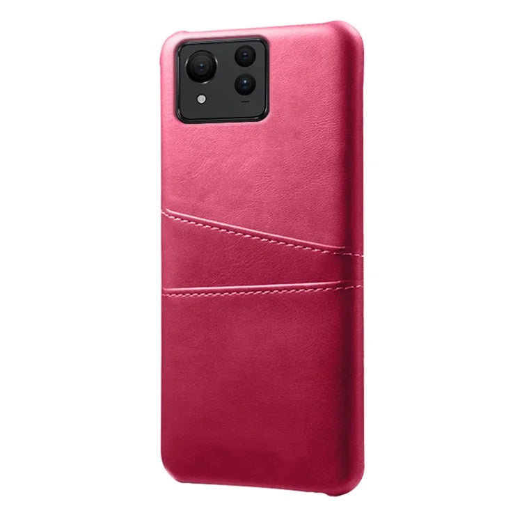 For Asus Zenfone 11 Ultra 5G Case Leather Coated PC Phone Cover with 2 Card Slots