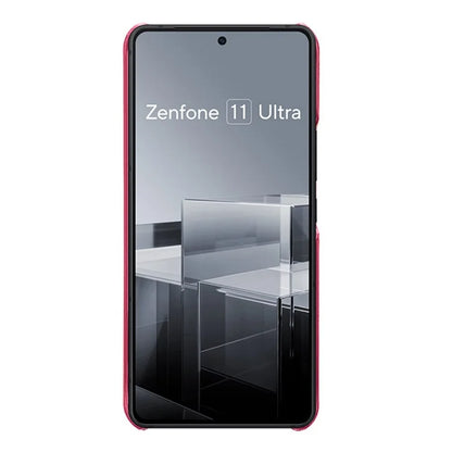 For Asus Zenfone 11 Ultra 5G Case Leather Coated PC Phone Cover with 2 Card Slots