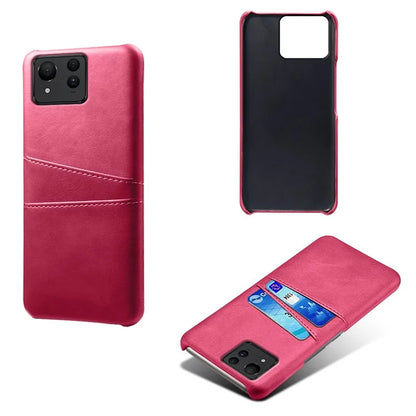 For Asus Zenfone 11 Ultra 5G Case Leather Coated PC Phone Cover with 2 Card Slots