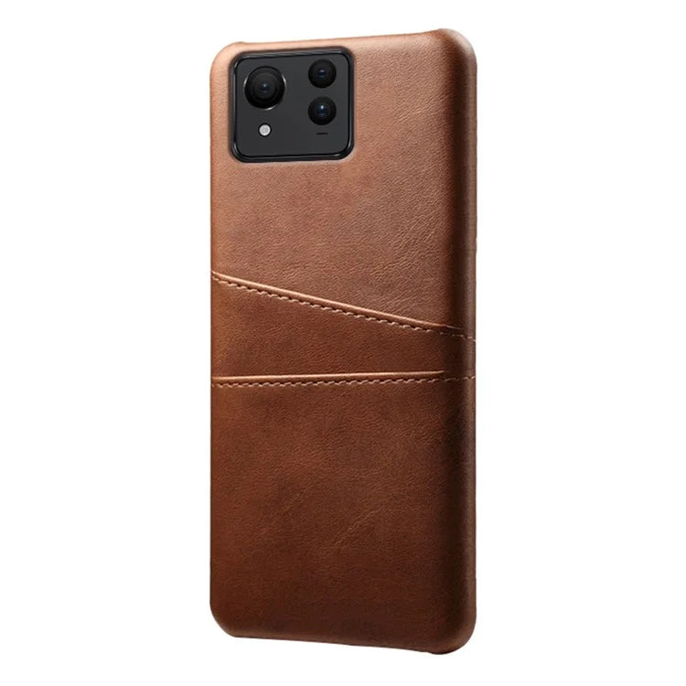 For Asus Zenfone 11 Ultra 5G Case Leather Coated PC Phone Cover with 2 Card Slots