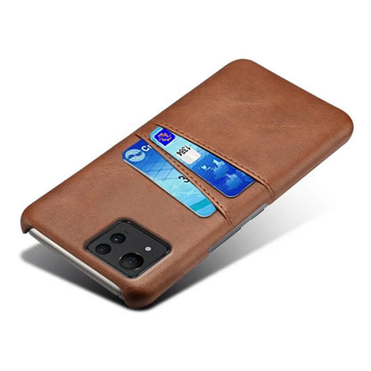 For Asus Zenfone 11 Ultra 5G Case Leather Coated PC Phone Cover with 2 Card Slots