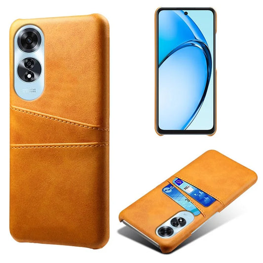 For Oppo A60 4G Case PU Leather Hard PC Phone Cover with Dual Card Slots