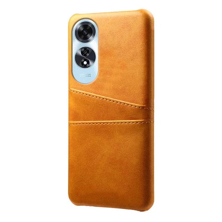 For Oppo A60 4G Case PU Leather Hard PC Phone Cover with Dual Card Slots