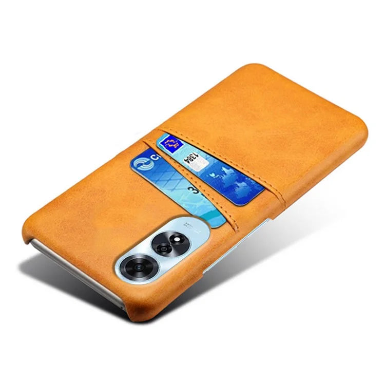 For Oppo A60 4G Case PU Leather Hard PC Phone Cover with Dual Card Slots