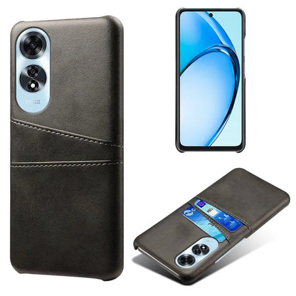 For Oppo A60 4G Case PU Leather Hard PC Phone Cover with Dual Card Slots