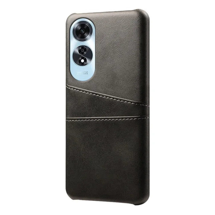 For Oppo A60 4G Case PU Leather Hard PC Phone Cover with Dual Card Slots