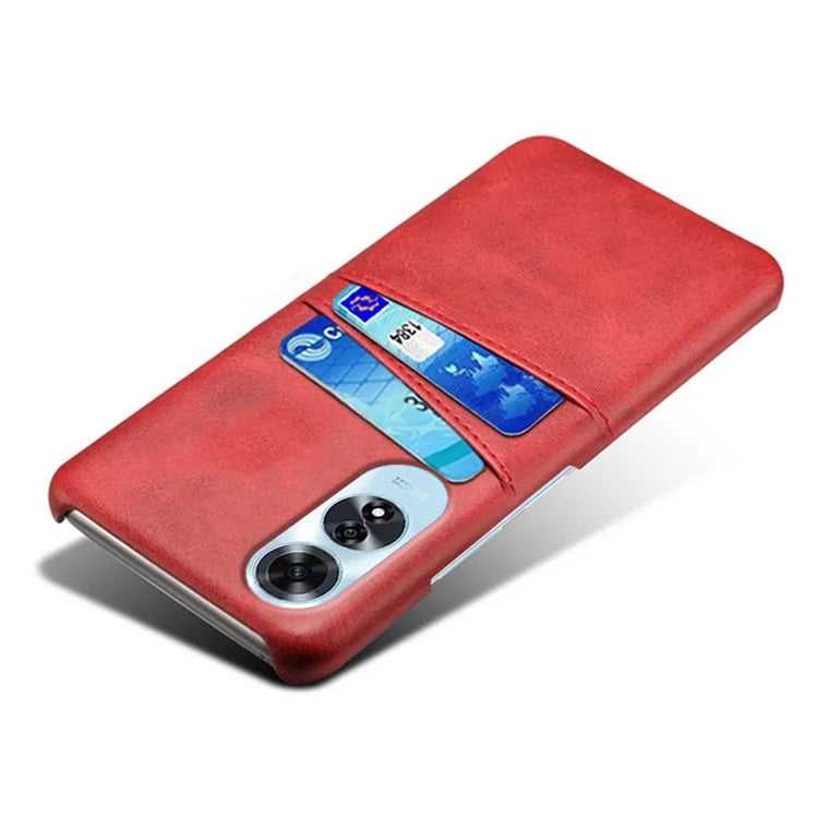 For Oppo A60 4G Case PU Leather Hard PC Phone Cover with Dual Card Slots