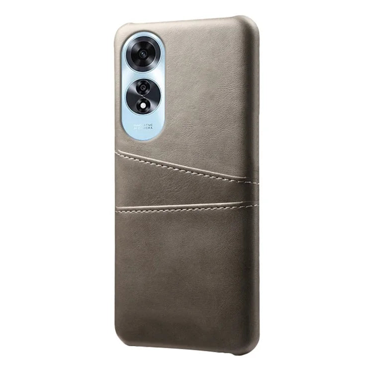 For Oppo A60 4G Case PU Leather Hard PC Phone Cover with Dual Card Slots