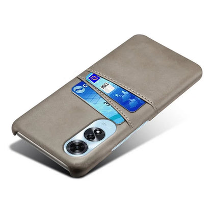 For Oppo A60 4G Case PU Leather Hard PC Phone Cover with Dual Card Slots