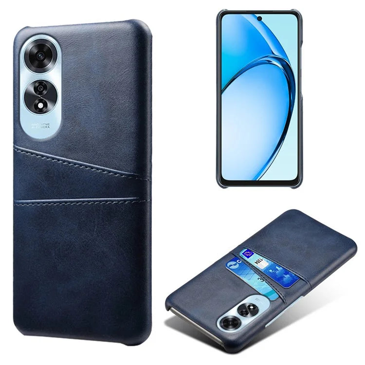 For Oppo A60 4G Case PU Leather Hard PC Phone Cover with Dual Card Slots