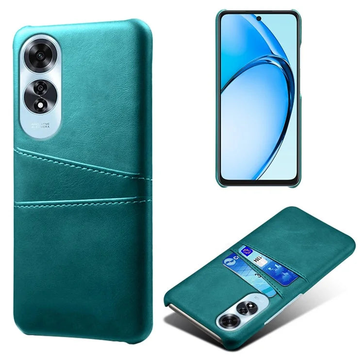 For Oppo A60 4G Case PU Leather Hard PC Phone Cover with Dual Card Slots