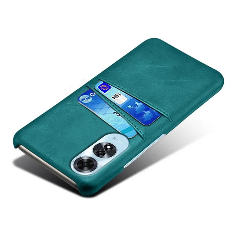 For Oppo A60 4G Case PU Leather Hard PC Phone Cover with Dual Card Slots