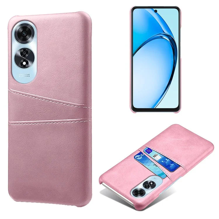 For Oppo A60 4G Case PU Leather Hard PC Phone Cover with Dual Card Slots