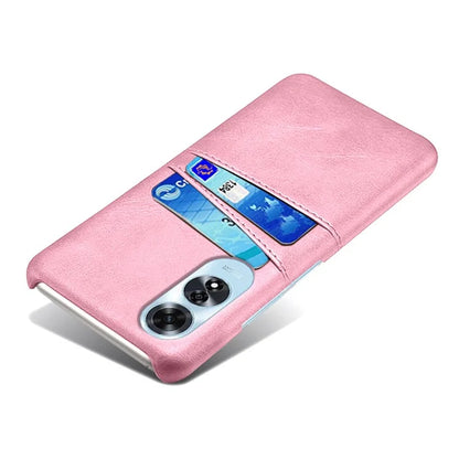 For Oppo A60 4G Case PU Leather Hard PC Phone Cover with Dual Card Slots