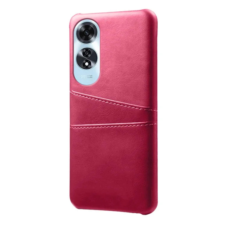 For Oppo A60 4G Case PU Leather Hard PC Phone Cover with Dual Card Slots