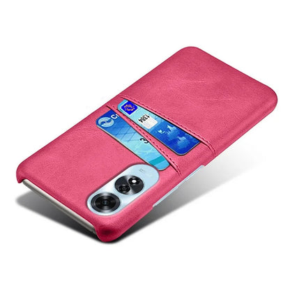 For Oppo A60 4G Case PU Leather Hard PC Phone Cover with Dual Card Slots