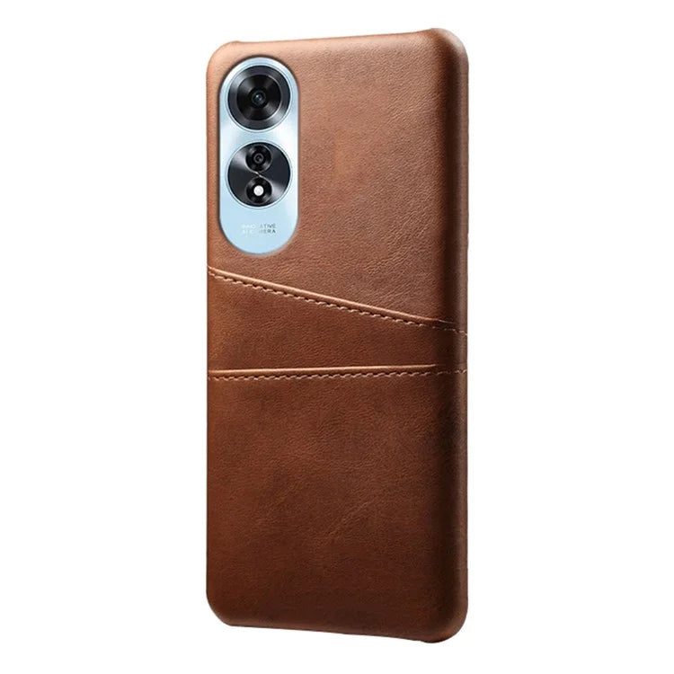 For Oppo A60 4G Case PU Leather Hard PC Phone Cover with Dual Card Slots