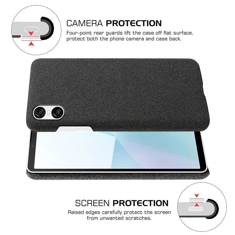 For Sony Xperia 10 VI Case Anti-Scratch Cloth+PC Phone Cover