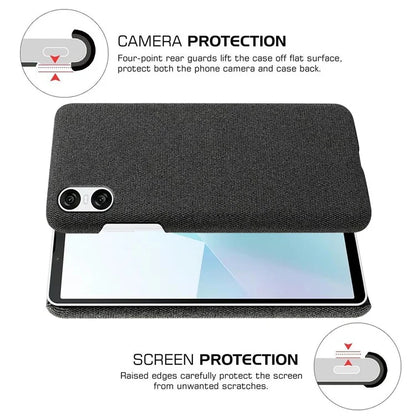 For Sony Xperia 10 VI Case Anti-Scratch Cloth+PC Phone Cover