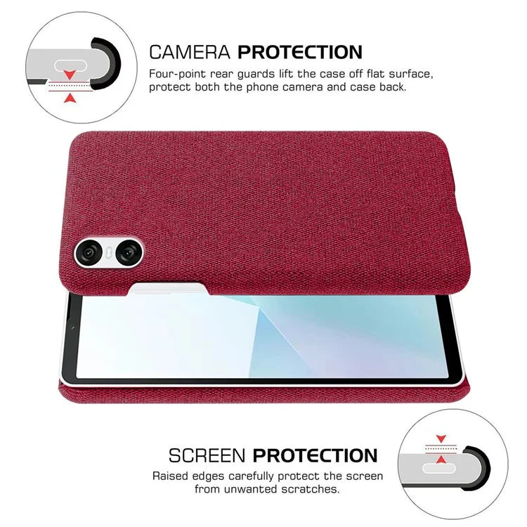 For Sony Xperia 10 VI Case Anti-Scratch Cloth+PC Phone Cover