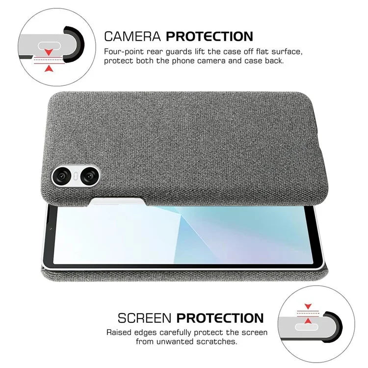 For Sony Xperia 10 VI Case Anti-Scratch Cloth+PC Phone Cover