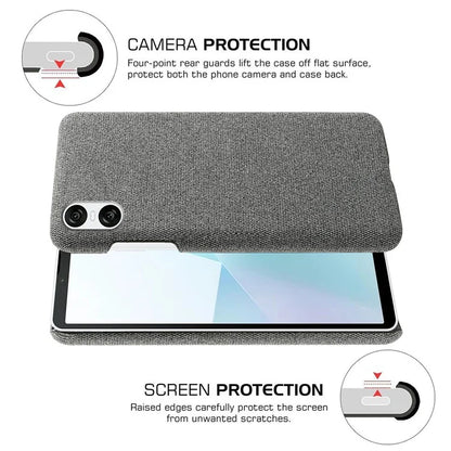 For Sony Xperia 10 VI Case Anti-Scratch Cloth+PC Phone Cover