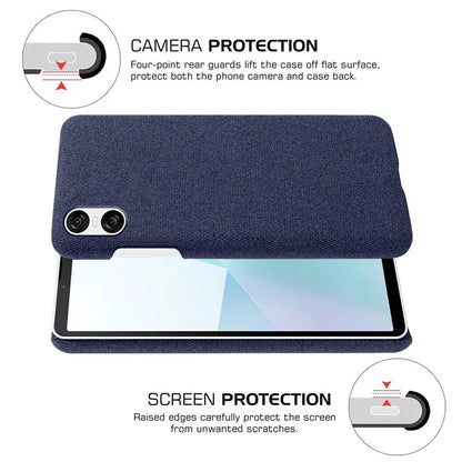 For Sony Xperia 10 VI Case Anti-Scratch Cloth+PC Phone Cover