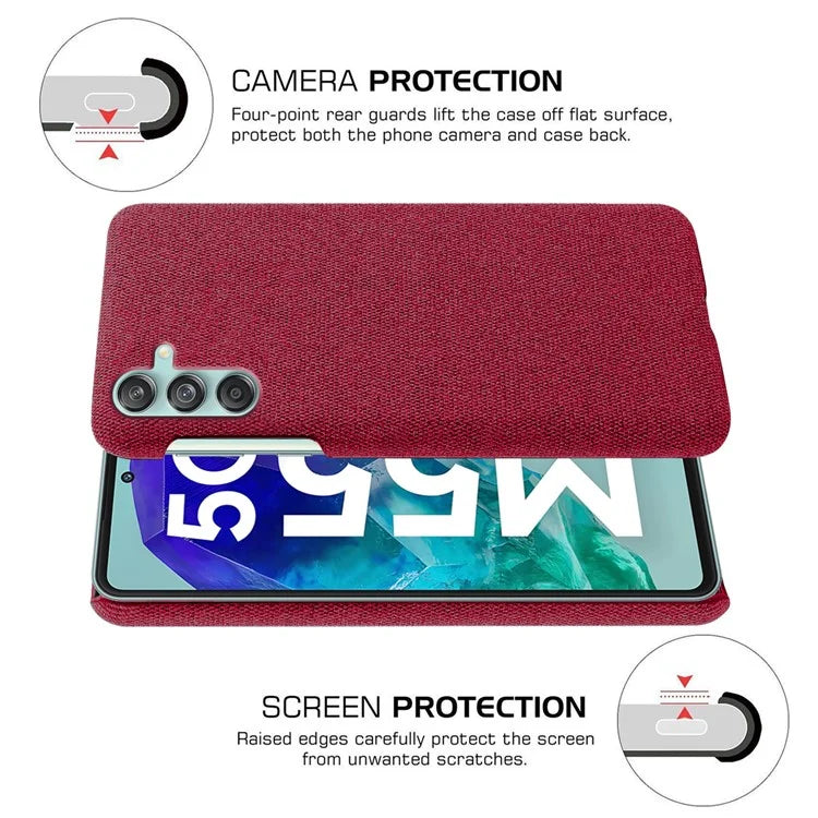 For Samsung Galaxy M55 5G / C55 5G / F55 5G Case Scratch-Proof Cloth+PC Phone Cover