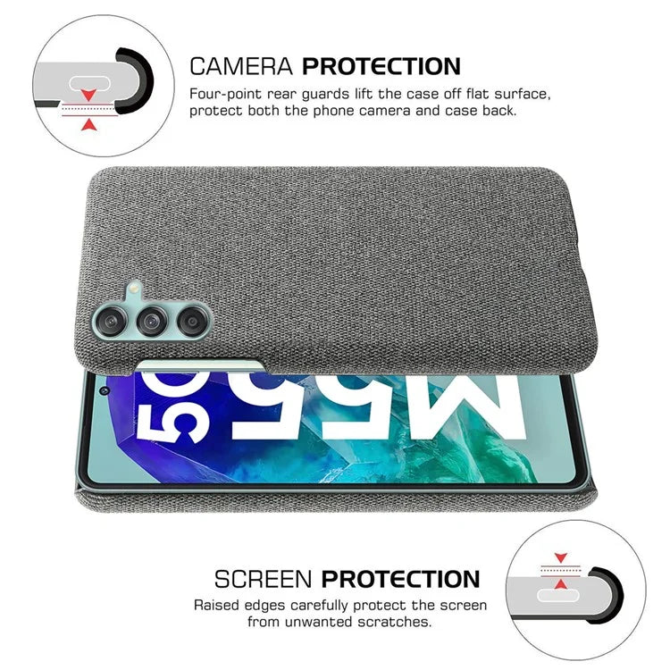 For Samsung Galaxy M55 5G / C55 5G / F55 5G Case Scratch-Proof Cloth+PC Phone Cover