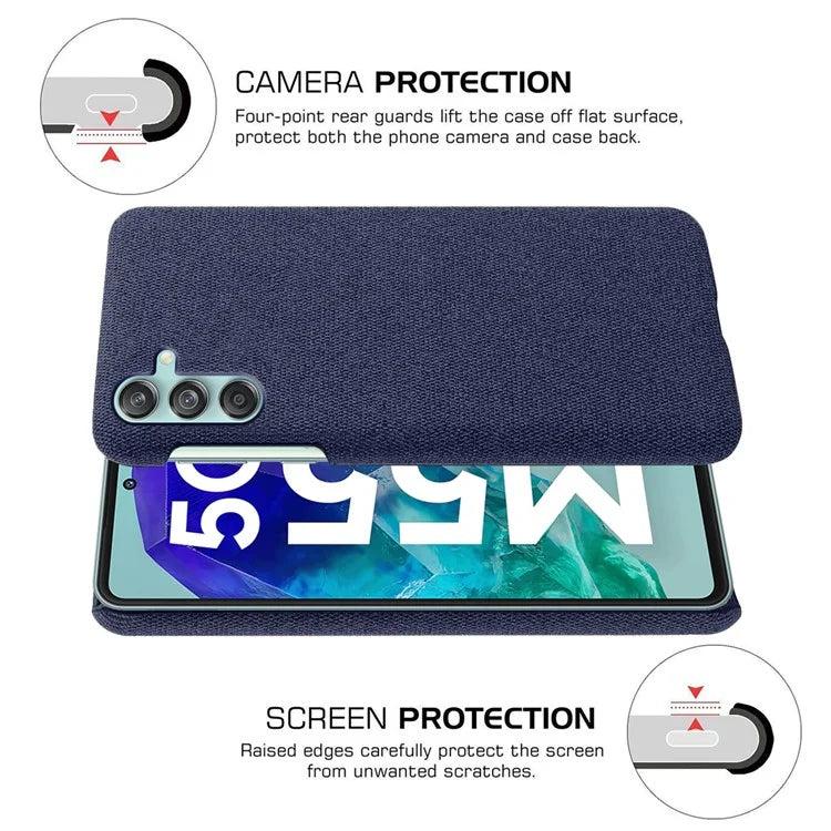 For Samsung Galaxy M55 5G / C55 5G / F55 5G Case Scratch-Proof Cloth+PC Phone Cover