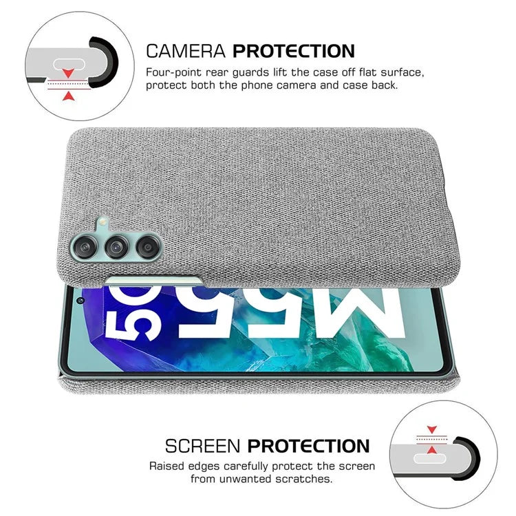 For Samsung Galaxy M55 5G / C55 5G / F55 5G Case Scratch-Proof Cloth+PC Phone Cover