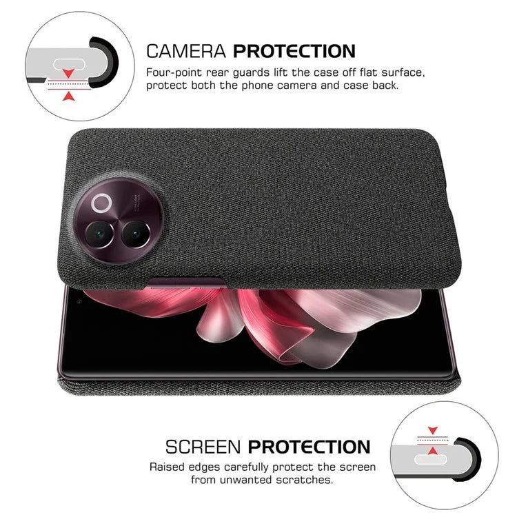 For vivo V30e 5G Case Anti-Drop Cloth Covered Hard PC Phone Cases