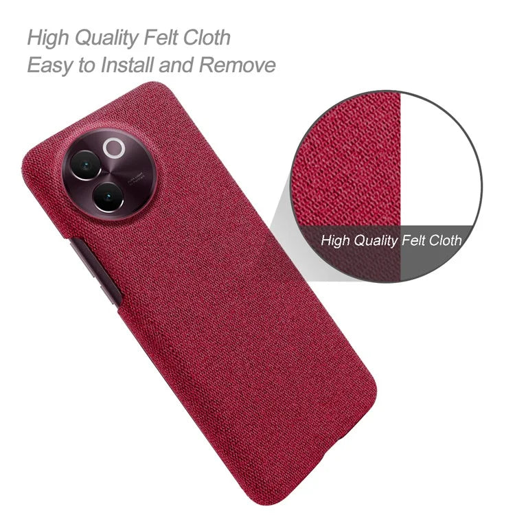 For vivo V30e 5G Case Anti-Drop Cloth Covered Hard PC Phone Cases