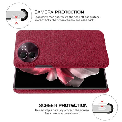 For vivo V30e 5G Case Anti-Drop Cloth Covered Hard PC Phone Cases