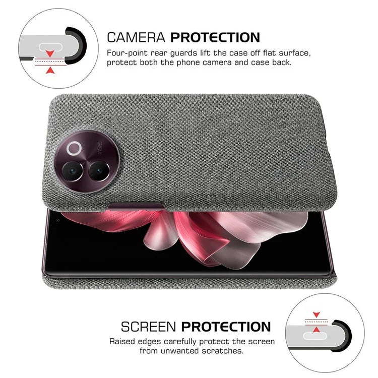 For vivo V30e 5G Case Anti-Drop Cloth Covered Hard PC Phone Cases