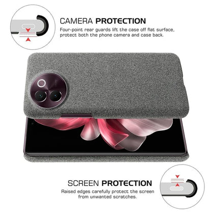 For vivo V30e 5G Case Anti-Drop Cloth Covered Hard PC Phone Cases