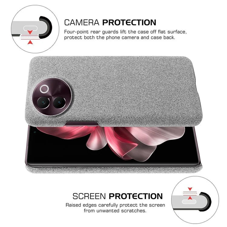 For vivo V30e 5G Case Anti-Drop Cloth Covered Hard PC Phone Cases